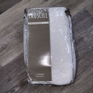 CROSCILL CRESTWOOD King Sham WHITE 36”x20”